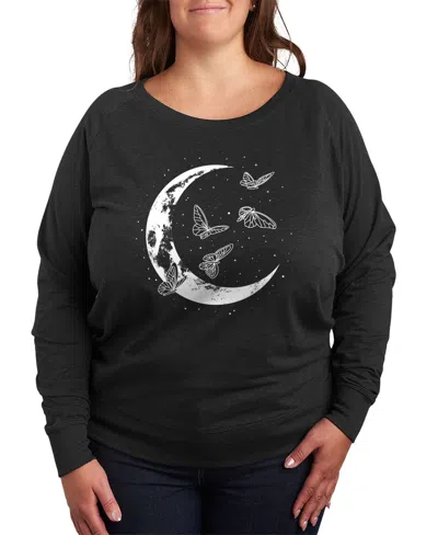 Hybrid Apparel Trendy Plus Size Celestial Butterfly Graphic Pullover In Grey