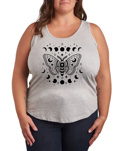 Hybrid Apparel Trendy Plus Size Cosmic Butterfly Graphic Tank In Grey
