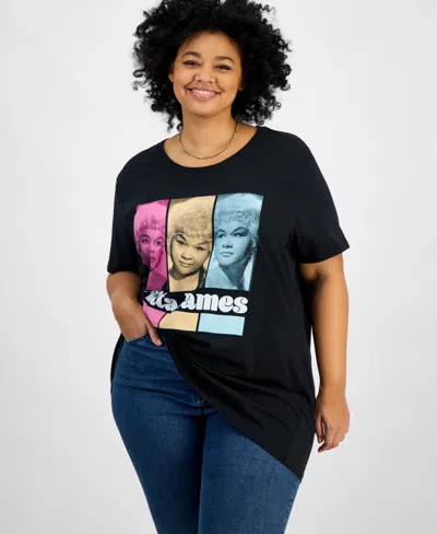 Hybrid Apparel Trendy Plus Size Cotton Etta James Graphic Tee In Black