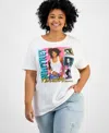 Hybrid Apparel Trendy Plus Size Cotton Whitney Houston Graphic Tee In White