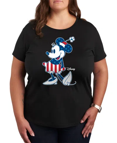 Hybrid Apparel Trendy Plus Size Disney Minnie Mouse Usa Graphic T-shirt In Black