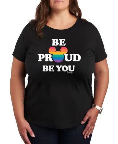 Hybrid Apparel Trendy Plus Size Disney Pride Graphic T-shirt In Black