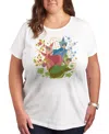 Hybrid Apparel Trendy Plus Size Disney Princess Fairy God Mothers Graphic Crew Neck T-shirt In White