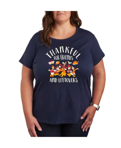 Hybrid Apparel Trendy Plus Size Disney Thankfull Graphic T-shirt In Blue