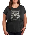 Hybrid Apparel Trendy Plus Size Future True Love Size Graphic Crew Neck T-shirt In Grey