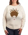 Hybrid Apparel Trendy Plus Size Graphic Pullover In Beige Khaki