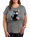 HYBRID APPAREL TRENDY PLUS SIZE USA CAT GRAPHIC T-SHIRT