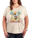 Hybrid Apparel Trendy Plus Size Graphic Top In Beige,khaki