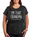 Hybrid Apparel Trendy Plus Size I'm That Grandma Size Graphic Crew Neck T-shirt In Grey