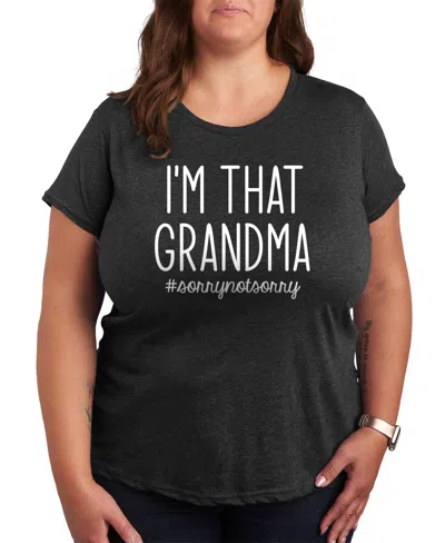Hybrid Apparel Trendy Plus Size I'm That Grandma Size Graphic Crew Neck T-shirt In Grey