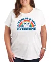 Hybrid Apparel Trendy Plus Size Lilo And Stitch Holidays Graphic Crew Neck T-shirt In White
