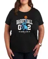Hybrid Apparel Trendy Plus Size Lilo And Stitch Sports Graphic Crew Neck T-shirt In Black