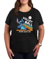 Hybrid Apparel Trendy Plus Size Lilo And Stitch Sports Graphic Crew Neck T-shirt In Black