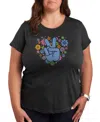 Hybrid Apparel Trendy Plus Size Pastel Peace Sign Size Graphic Crew Neck T-shirt In Grey