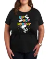 Hybrid Apparel Trendy Plus Size Peanuts Hip Hop Hooray Easter Graphic Crew Neck T-shirt In Black