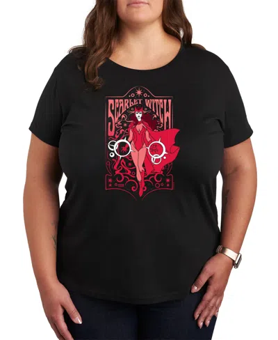 Hybrid Apparel Trendy Plus Size Scarlet Witch Graphic Crew Neck T-shirt In Black