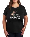 Hybrid Apparel Trendy Plus Size Scatter Kindess Graphic Crew Neck T-shirt In Black