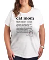 Hybrid Apparel Trendy Plus Size The Aristocats Cat Mom Graphic Crew Neck T-shirt In White
