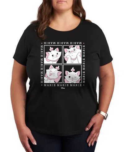 Hybrid Apparel Trendy Plus Size The Aristocats Marie Graphic Crew Neck T-shirt In Black