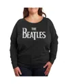 Hybrid Apparel Trendy Plus Size The Beatles Logo Graphic Pullover T-shirt In Grey