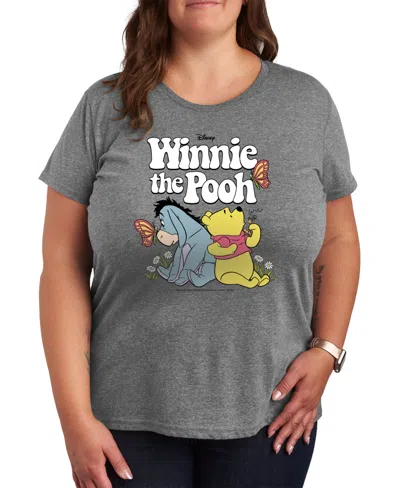Hybrid Apparel Trendy Plus Size Winnie The Pooh Graphic T-shirt In Grey