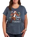 Hybrid Apparel Trendy Plus Size Winnie The Pooh Nope Not Today Graphic Crew Neck T-shirt In Blue