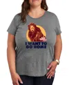 Hybrid Apparel Trendy Wizard Of oz Lion Plus Size Graphic T-shirt In Grey