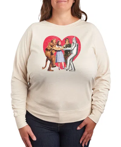 Hybrid Apparel Trendy Wizard Of oz Pullover Plus Size Graphic T-shirt In Beige,khaki