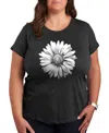 Hybrid Apparel White Daisy Plus Size Graphic T-shirt In Heather Charcoal