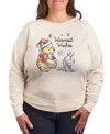 Hybrid Apparel Winnie The Pooh And Piglet Christmas Warmest Wishes Women's French Terry Long Sleeve Shirt In White