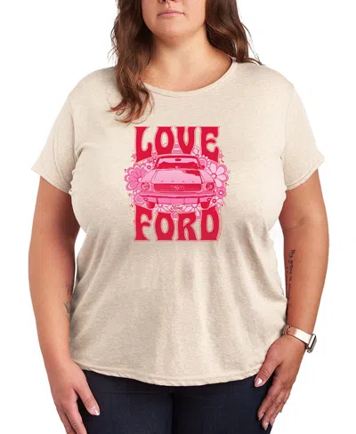 Hybrid Apparel Women's 1968 Ford Mustand Love Ford Short Sleeve Graphic T-shirt In Nude