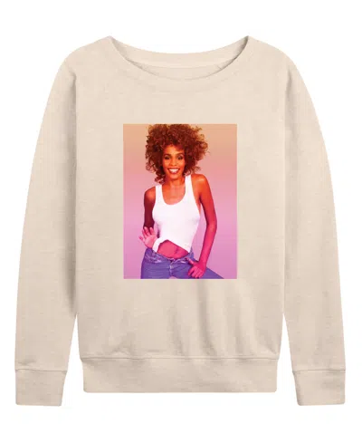 Hybrid Apparel Women's Beautiful Radient Whitney Houston French Terry Long Sleeve T-shirt In Green