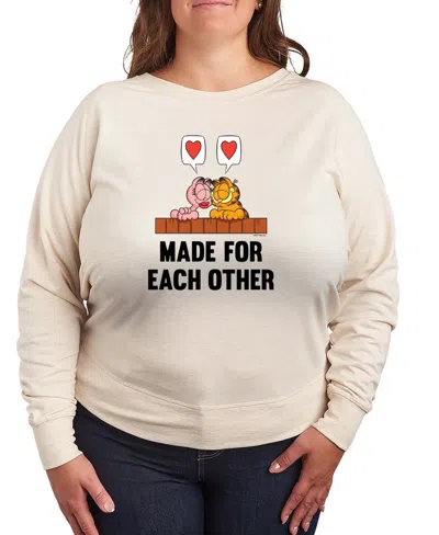 Hybrid Apparel Women's Garfield And Arlene Made For Each Other French Terry Long Sleeve T-shirt In Neutral