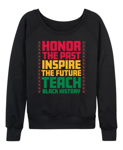 Hybrid Apparel Women's Instant Message Honor The Past Black History French Terry Long Sleeve T-shirt In Orange