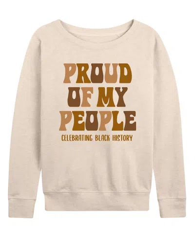 Hybrid Apparel Women's Instant Message Proud Of My People French Terry Long Sleeve T-shirt In Orange