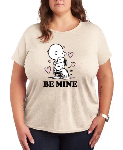 Hybrid Apparel Women's Peanuts Snoopy And Charlie Be Mine Short Sleeve Graphic T-shirt In Pattern