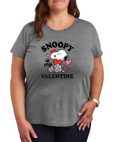 Hybrid Apparel Women's Peanuts Snoopy Is My Valentine Short Sleeve Graphic T-shirt In Multi