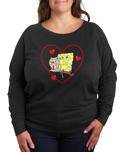 Hybrid Apparel Women's Spongebob Squarepants Gary Heart French Terry Long Sleeve T-shirt In Multi