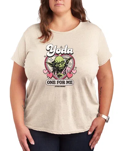 Hybrid Apparel Women's Star Wars Yoda One For Me Short Sleeve Graphic T-shirt In Neutral