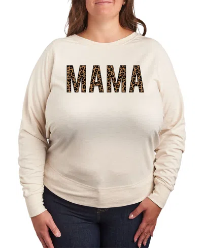 Hybrid Apparel Women's Trendy Plus Size Mama Cheetah Graphic Pullover In Beige Khak