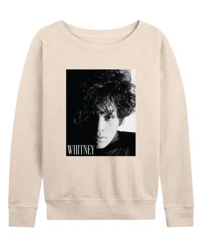 Hybrid Apparel Women's Whitney Houston Pose French Terry Long Sleeve T-shirt In Burgundy