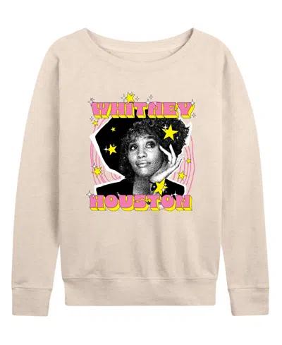 Hybrid Apparel Women's Whitney Houston Potrait French Terry Long Sleeve T-shirt In Blue