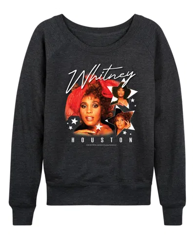 Hybrid Apparel Women's Whitney Houston Stars French Terry Long Sleeve T-shirt In Brown
