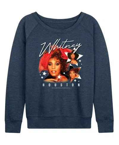 Hybrid Apparel Women's Whitney Houston Stars French Terry Long Sleeve T-shirt In Gray