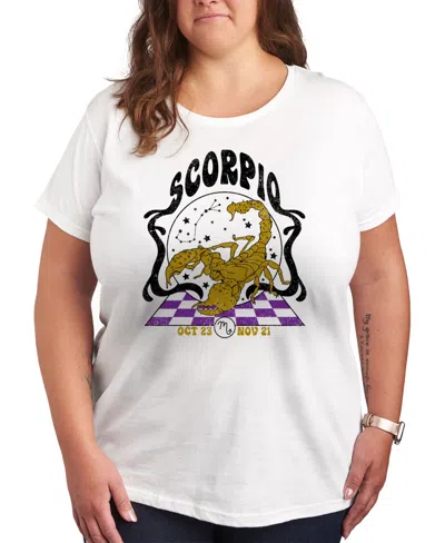 Hybrid Apparel Zodiac Scorpio Plus Size Graphic T-shirt In White