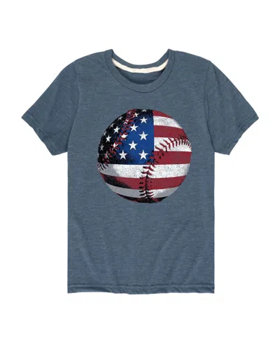 Hybrid Kids' Big Boys Baseball Graphic Tee In Blue