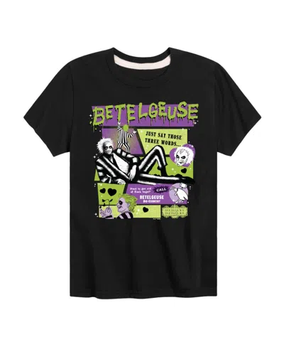 Hybrid Kids' Big Boys Beetlejuice Betelgeuse Graphic Tee In Black