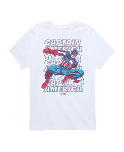 Hybrid Kids' Big Boys Captain America 3d Graphic T-shirt In White