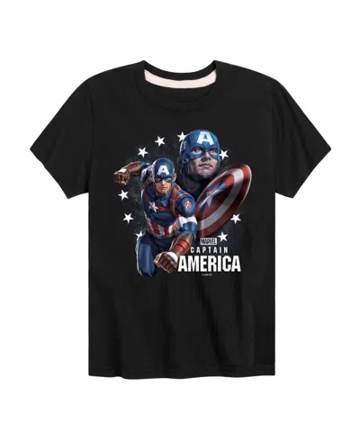 Hybrid Kids' Big Boys Captain America Graphic T-shirt In Black