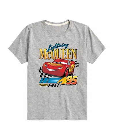 Hybrid Kids' Big Boys Cars Lightning Mcqueen Graphic Tee In Grey